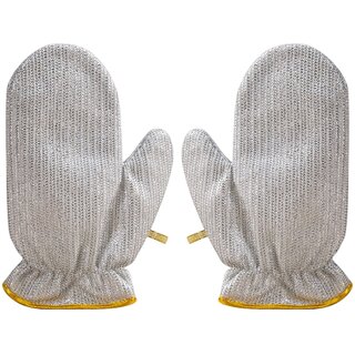 Shopkartz Premium Dish Cleaning Gloves - Waterproof Rubber Kitchen Mitts