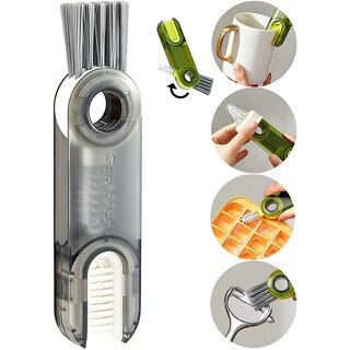Shopkartz 3-in-1 Ergonomic Bottle Cleaning Brush with Integrated Scraper - Perfect for Narrow Neck Bottles, Straws, and Tough Residue Removal
