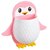 Ahina Cute Penguin Shaped Toothbrush Holder for Kids | Adorable Bathroom Accessory with Suction Cup | Animal Toothbrush Stand & Organizer for Sink or Wall Fun Penguin Bathroom Decor. (1, Pink)