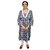 Prabha Apparels Women Printed Polyester A-line Kurti (Grey)