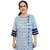 Prabha Apparels Women Printed Cotton A-line Kurti (White)