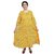 Prabha Apparels Women Printed Cotton A-line Anarkali Kurti (Mustard)