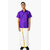 Varanakala Boys Ethnic Wear Set ( 11-14Y ) - Violet  Short-Sleeve Shirt and White Dhoti with Golden Borders and Shawl