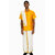 Varanakala Boys Ethnic Wear Set ( 11-14Y ) Double Shade Gold  Orange Shirt and White Dhoti with Golden Borders  Shawl