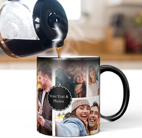 Personalized Magic Mug Custom Photo, Quote | Black Color Changing Mug | Friendship, Best Friend Birthday,Unique for Friends 325ML 01