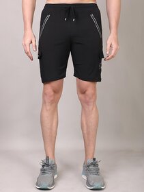 T Dot Mens Black Lycra Blend Shorts