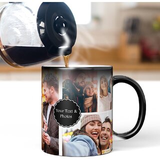 Personalized Magic Mug Custom Photo, Quote | Black Color Changing Mug | Friendship, Best Friend Birthday,Unique for Friends 325ML 01