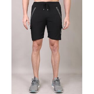 T Dot Mens Black Lycra Blend Shorts