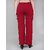 T Dot Women Red Solid Mid Rise Cargo Trouser