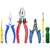 5 Pcs Home Tool Kit Set with Combination Pliers, Long Nose Pliers, Wire Cutter, Screwdrivers & Tester Multipurpose Household Repair Tool Set