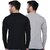 (Pack of 2) Henley Neck Long Sleeve T-Shirts, Black and Grey