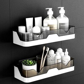 Pack of 1 Self-Adhesive Plastic Bathroom Rack, Bathroom Shelf Organizer, Wall Mounted Shelf, Bathroom Hardware and Acce