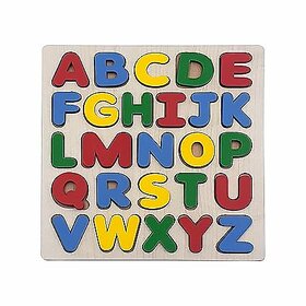 Tantrums Wooden Alphabet Puzzle for Kids | Capital ABC Learning Board | Montessori Preschool Toy for Toddlers | Colorful Early Learning Puzzle for HandEye Coordination & Motor Skills (Alphabet Board)