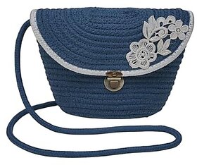 AURKA Handmade Cotton Rope Sling Bag for Women and Girls| Stylish Floral Crossbody Shoulder Bag | Lightweight Durable and Eco-Friendly Casual Purse