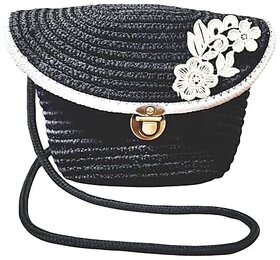 AURKA Handmade Cotton Rope Sling Bag for Women and Girls| Stylish Floral Crossbody Shoulder Bag | Lightweight Durable and Eco-Friendly Casual Purse