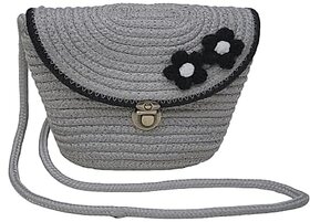 AURKA Handmade Cotton Rope Sling Bag for Women and Girls| Stylish Floral Crossbody Shoulder Bag | Lightweight Durable and Eco-Friendly Casual Purse