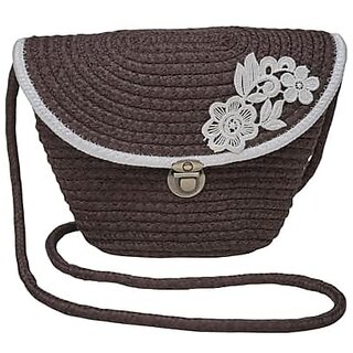 AURKA Handmade Cotton Rope Sling Bag for Women and Girls| Stylish Floral Crossbody Shoulder Bag | Lightweight Durable and Eco-Friendly Casual Purse