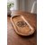 Wooden Jewelry Tray, Oval Shape, L x B x H = 10 x 5 x 0.5 Inch Floral Design, Natural Wood Finish, Organizer for Rings, Necklaces, Earrings And Snacks Serving (Round engraved 1)