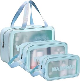 Travel Makeup Pouch Set Toiletry Bag Cosmetic Organizer Bag for Women and Girls Toiletry Storage Kit Set of 3