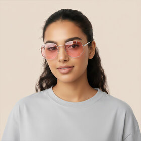 Clicktoeye Round Sunglasses (For Men & Women, Pink)