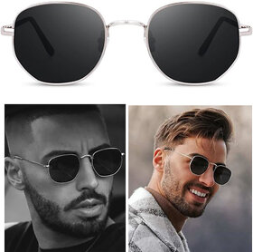 Dkeraod Retro Square Sunglasses (For Men, Black)