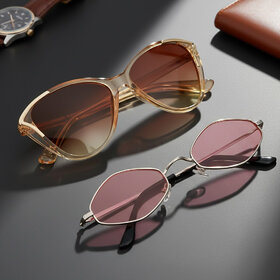 Vinsee Butterfly, Cat-Eye Sunglasses (For Women, Brown, Pink)