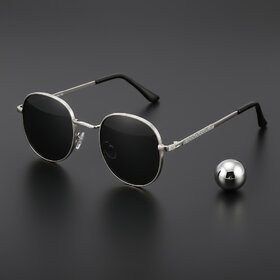 Clicktoeye Round Sunglasses (For Boys  Girls, Black)