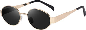 Clicktoeye Oval Sunglasses (For Men  Women, Black)