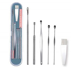 Premium Stainless Steel Ear Cleaner Kit - Comprehensive Ear Wax Removal Tools for Safe and Effective Ear Hygiene Care at Home or On-the-Go