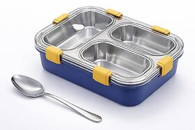 3 Compartment Lunch Box Insulated Air Tight BPA Free Lunch Box, Stainless Steel 100 Leak Proof Lunch Containers with a