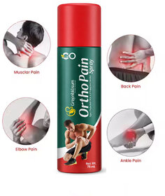 Greenblosum Ortho Pain Spray with Oil of Wintergreen  Menthol, Rapid Effective Relief, 75 ml