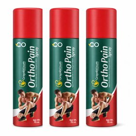 Greenblosum Ortho Pain Spray with Oil of Wintergreen  Menthol, Rapid Effective Relief, 75 ml, Pack of 3