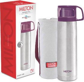 MILTON Glassy 1000 ml Steel Flask (Pack 1, Purple)