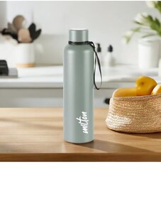 MILTON Aura 1000 Thermosteel Water Bottle, ISI Certified, 24 Hr Hot and Cold 1 L Steel Flask (Pack of 1, Black)