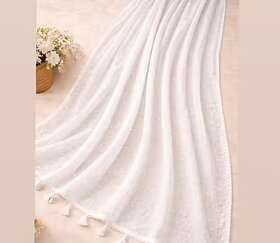 White Chiffon Dupatta with Thread Booti Work | Lightweight Party Wear Dupatta Size 2.15 M