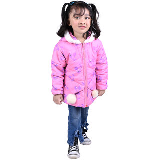 Kid Kupboard Cotton Girls Jacket, Pink, Full-Sleeves, 6-7 Years KIDS8265