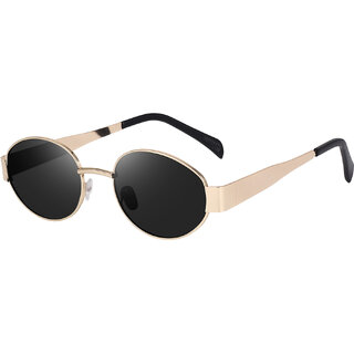Clicktoeye Oval Sunglasses (For Men  Women, Black)