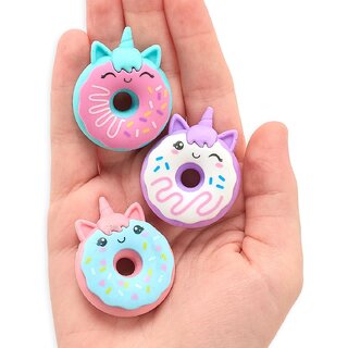 Cute Donut Shaped Erasers, Decorative Animal Design, School Supplies, 6 Pack (5)
