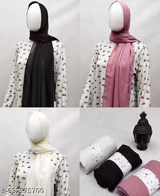 (Combination of 3) Everyday Elegance Hijab Combo (Black,White & Pink )