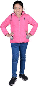 Kid Kupboard Cotton Girls Jacket, Pink, Full-Sleeves, 7-8 Years KIDS8293