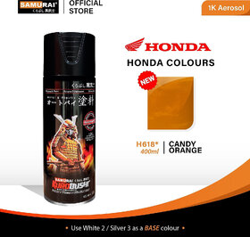 Samurai Kurobushi Motorcycle Paint Colours H618 CANDY ORANGE Spray Paint 400 ml (Pack of 1)