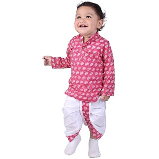 Kid Kupboard Cotton Baby Boys Kurta and Dhoti Pant Set, Multicolor, Full-Sleeves, 2-3 Years KIDS8272