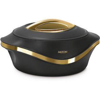 MILTON Pearl 2500 Inner Stainless Steel Casserole, 2.1 Litres, Black Serve Casserole (2100ml)
