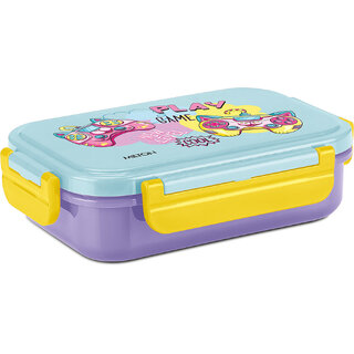 MILTON Candy Steel Tiffin Lunch Box with inner Steel Container, Spoon  Fork Purple 2 Containers Plastic School Lunch Box