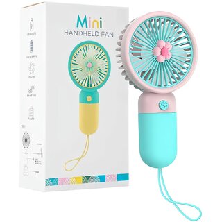 Korean Style Portable USB Fan  Rechargeable, 3-Speed, Low Noise, Compact Design (Assorted Color)