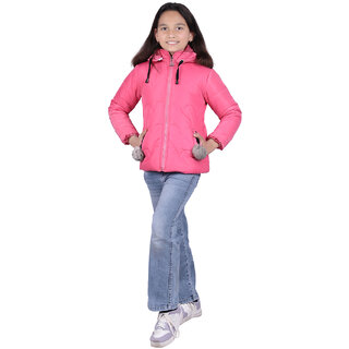 Kid Kupboard Cotton Girls Jacket, Pink, Full-Sleeves, 9-10 Years KIDS8294