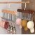 (Pack of 2) Wooden Clothes 8-Hook Hanger Multi-Purpose Wardrobe Organizer for Belts Scarves Ties Bras Lingerie Adjustable Space-Saving Hanger for Closet and Cupboard(28X9CM Multicolour)