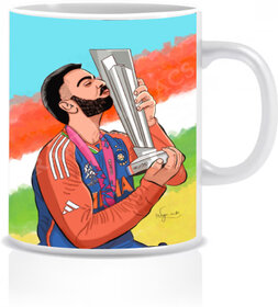 VIRAT KOHLI BEST ART PRINTED 330 ML MUG FOR CRICKET LOVERS Ceramic Coffee Mug