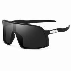 Mirrored Oversized Sports Sunglasses UV400 Anti-Glare for Outdoor Activities (Black)