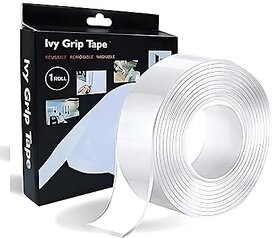 Nano (IVY) Double Side Tape, 2mm Thick, 1.2 Inch Wide with 1'' Cello White Tape - Pack of 1